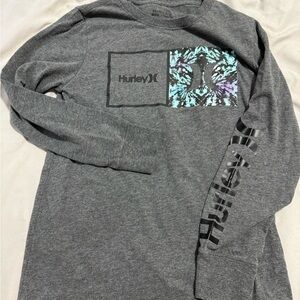 Hurley Gray and Black Kids Long Sleeve Tee NWOT